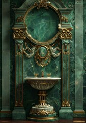 Luxury Emerald Green Bathroom Vanity Design