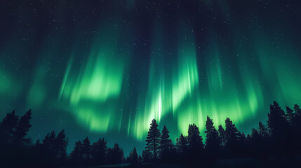 northern lights in the night sky. northern lights. illustration