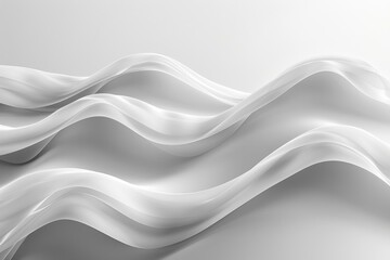 Canvas Print - White Silk-like Wavy Abstract Background