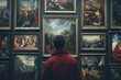 © Tamara - a man standing in front of a bunch of paintings