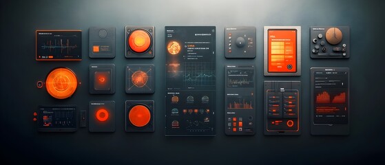 Poster - Futuristic minimalist heads up display with seamless gesture based interactions and advanced visual feedback for a streamlined and efficient game user interface design