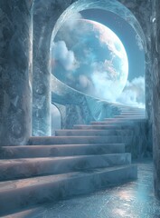 Canvas Print - Ice Stairway to the Moon