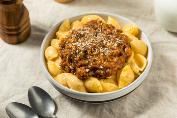 Homemade BBQ Pulled Pork Macaroni and Cheese