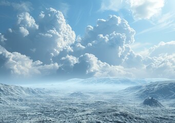 Poster - A Frozen Landscape Under a Vast Sky