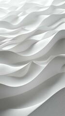 Wall Mural - White 3D waves background