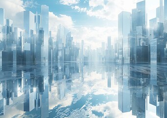 Poster - Futuristic Cityscape Reflection