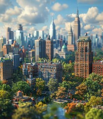 Canvas Print - New York City Park Scene Illustration