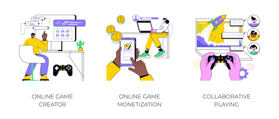 Poster - Game platform isolated cartoon vector illustrations.