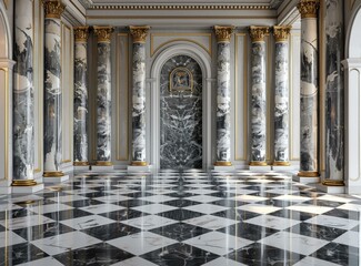 Wall Mural - Elegant Marble Hallway Interior Design