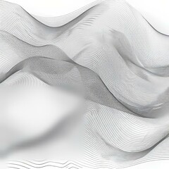 Canvas Print - Black and white wave line drawing