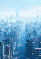 Poster - A High-Angle View of a Modern Cityscape