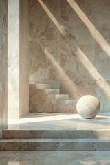 Poster - Modern Minimalist Beige Stone Interior