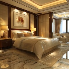 Poster - Luxury Bedroom Interior Design Illustration