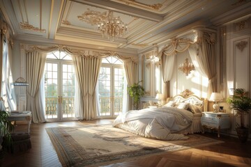 Canvas Print - Luxury Palace Bedroom Interior Design