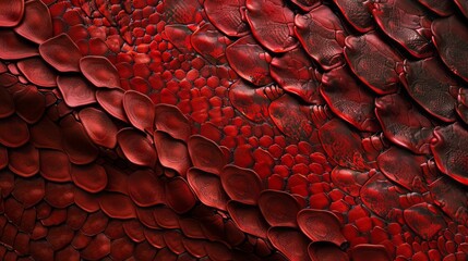 Poster - A close up of a red and black snake skin