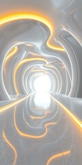 Wall Mural - Abstract Futuristic Tunnel Interior Design