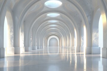 Canvas Print - Elegant White Architectural Corridor