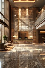 Wall Mural - Luxury Hotel Lobby Interior Design Illustration