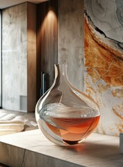 Poster - Modern Decorative Glass Vase on Stone Surface