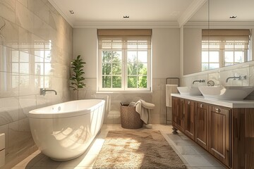 Canvas Print - Luxury Modern Bathroom Interior Design