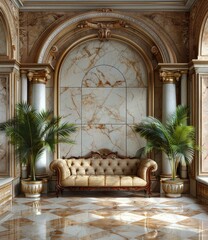 Sticker - Luxurious Interior Design with Ornate Architecture