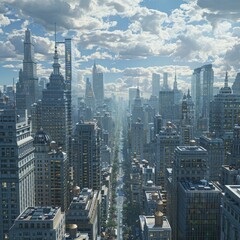 Poster - Futuristic Cityscape Aerial View