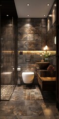 Canvas Print - Modern Rustic Bathroom Design Interior