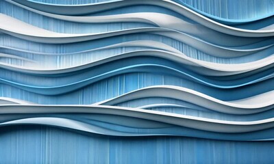 Poster - This showcases unique wall art featuring flowing waves and textures in blue tones, providing inspiration for modern interior designs and artistic environments