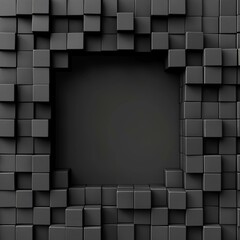 Wall Mural - Dark 3D Extruded Cubes Frame