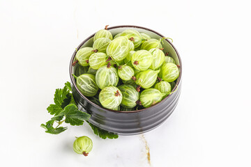 Wall Mural - Sweet ripe gooseberries in the bowl