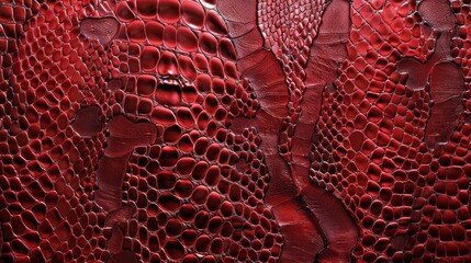 Poster - A red background with a pattern of scales