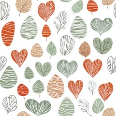 Poster - Abstract Organic Shapes in Minimalist Design, seamless pattern