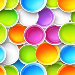 Poster - Soft Pastel Circles in Minimalist Abstract Design, seamless pattern