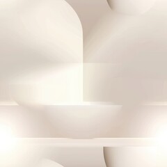 Poster - Soft Geometric Forms in Neutral Tones, seamless pattern