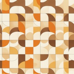 Poster - Clean Geometric Abstract Pattern with Warm Tones, seamless pattern