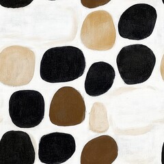 Poster - Minimalist Abstract Monochrome Shapes with Texture, seamless pattern