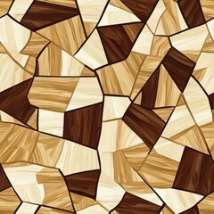 Poster - Clean Geometric Minimalist Abstraction in Warm Tones, seamless pattern
