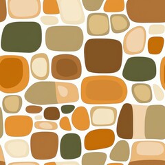 Poster - Soft Beige Minimalist Abstract Line Art Design, seamless pattern