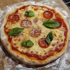 pizza on a table