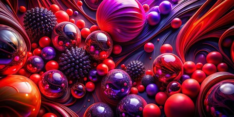 Aufkleber - vibrant abstract design featuring bold red, black, and purple colors in a striking composition