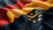 Close Up Photo of a Wavy Fabric Flag with Stars
