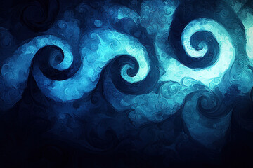 Canvas Print - Dark Blue Swirl Background