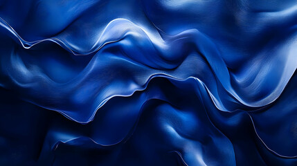 Abstract Blue Wavy Background - Digital Art