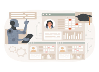 Poster - AI-Streamlined Administrative Tasks abstract concept vector illustration.