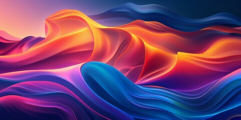 Abstract Colorful Flowing Abstract Art