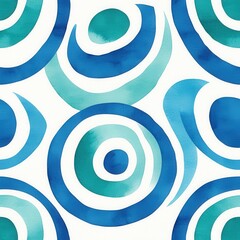 Wall Mural - Abstract blue circular pattern on a white background