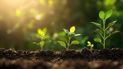 a close-up of young plants growing in soil, symbolizing growth, renewal, and the nurturing power of 