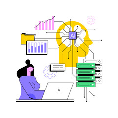 Poster - AI-Optimized Data Management Solutions abstract concept vector illustration.