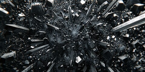 Black and white crystal shard background