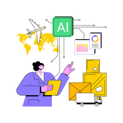Poster - AI Forecasting for Efficient Supply Chain abstract concept vector illustration.